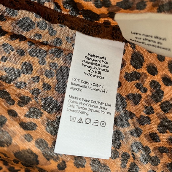 Madewell painted leopard flutter sleeve wrap minidress size Medium NWT - Picture 5 of 6